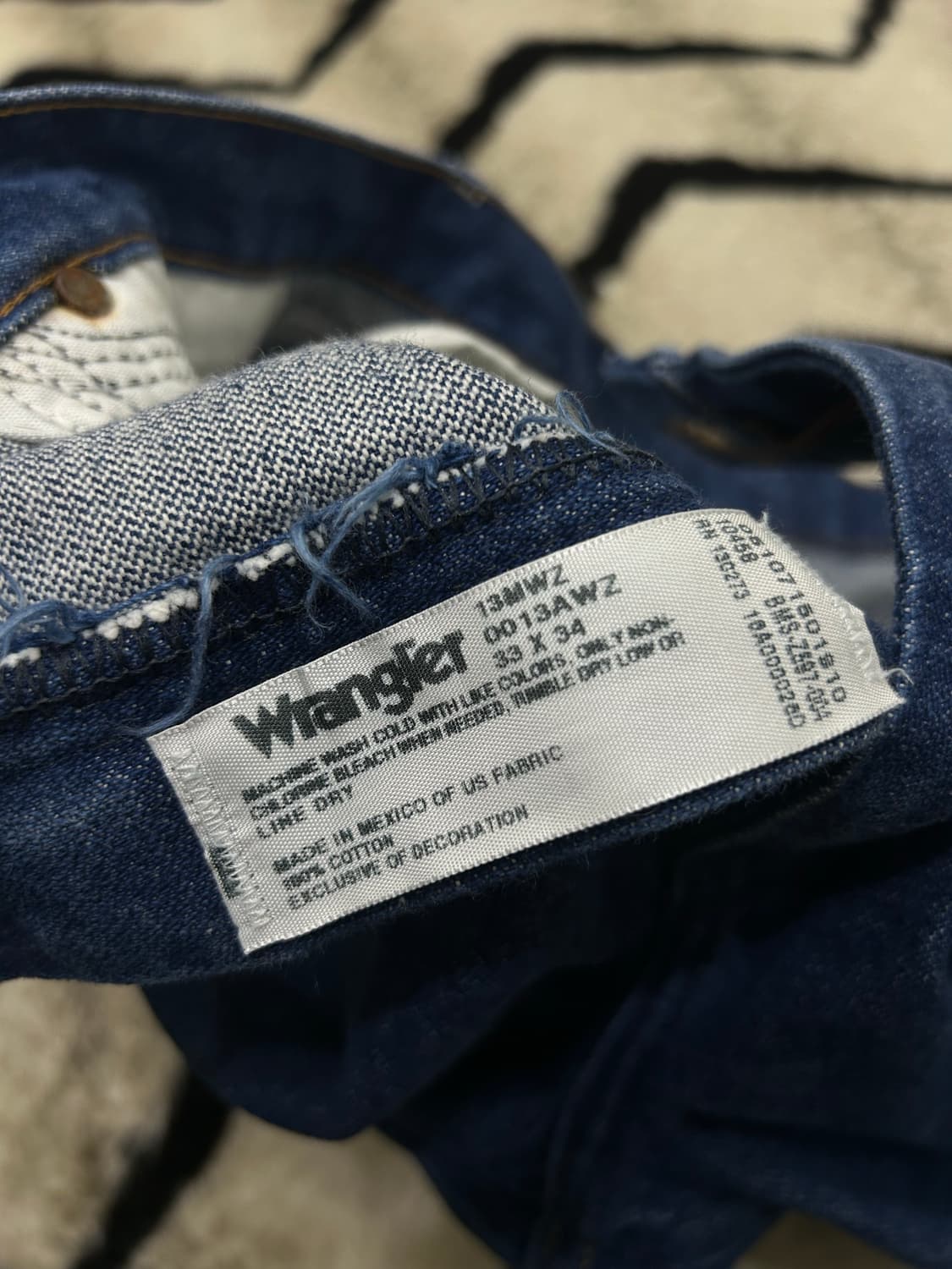 [33]랭글러 13mwz 스트레이트핏 데님팬츠/진청 상품이미지4