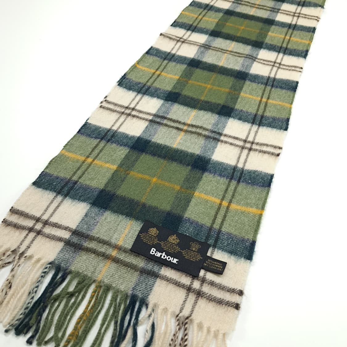 MX315 바버 그린 타탄체크 메리노 캐시미어 목도리 머플러 상품이미지2
