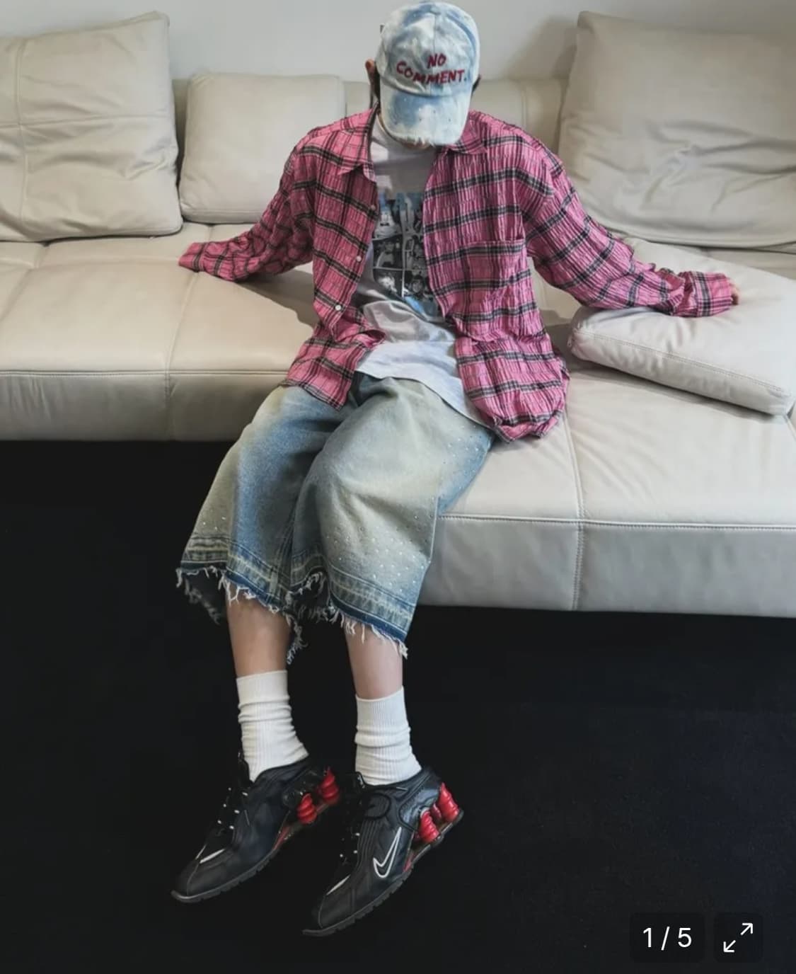 노쿨러스 와이드 데님 쇼츠 블루 비디드 2 상품이미지1