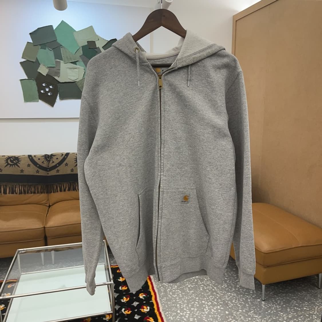 칼하트 베이직 빈티지 오버핏 기모 집업 M C06569 상품이미지3