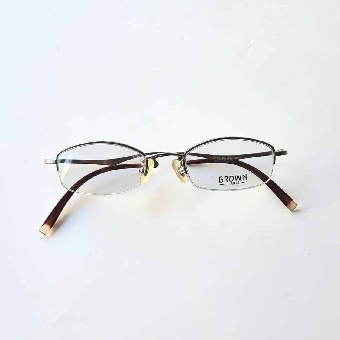 데드스탁 희귀/빈티지 지그재그 템플 오벌 반무테 안경 749 상품이미지1