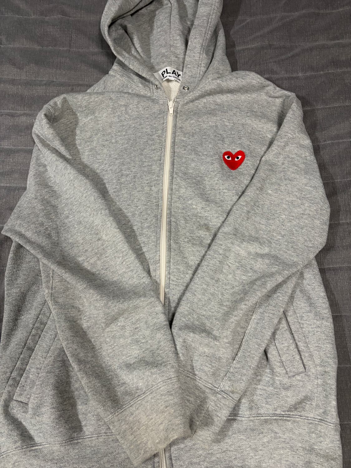 정품)꼼데가르송 후드집업 그레이 상품이미지1