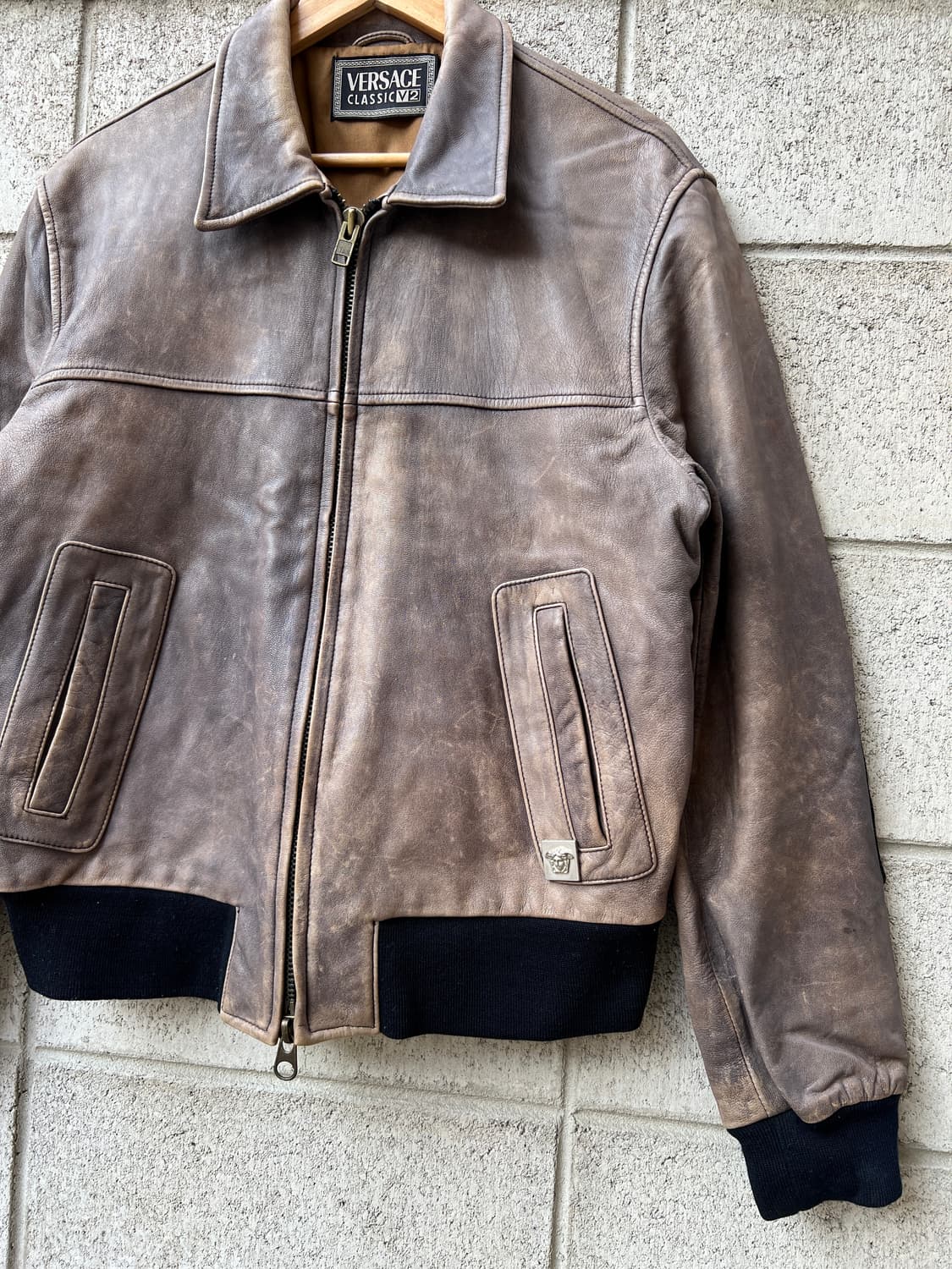 1990s VERSACE CLASSIC V2 90s베르사체 가죽봄버자켓 상품이미지4