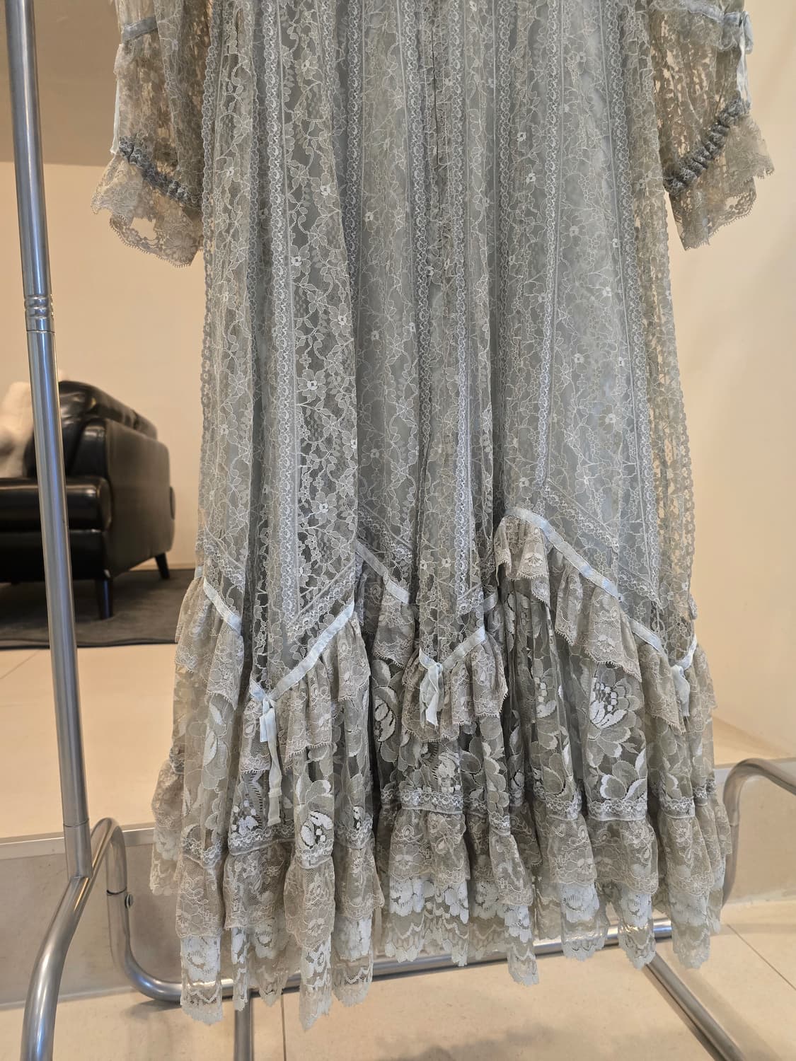 그레이 레이스 원피스 상품이미지7