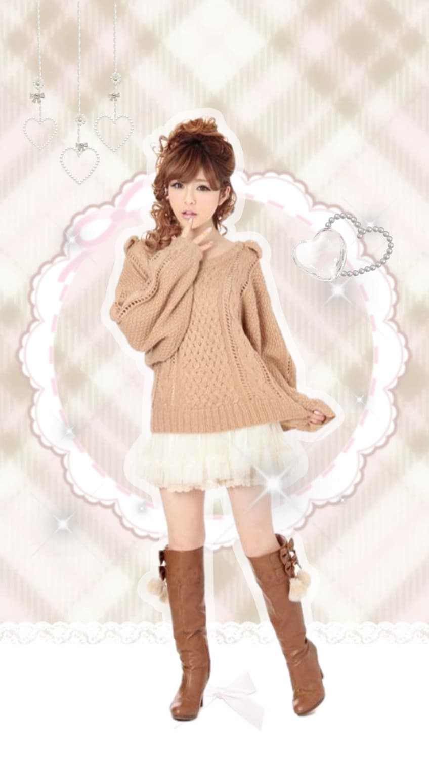 고전 화이트 펄 리본니트 리즈리사st 히메갸루 라떼갸루 리즈리사 상품이미지1