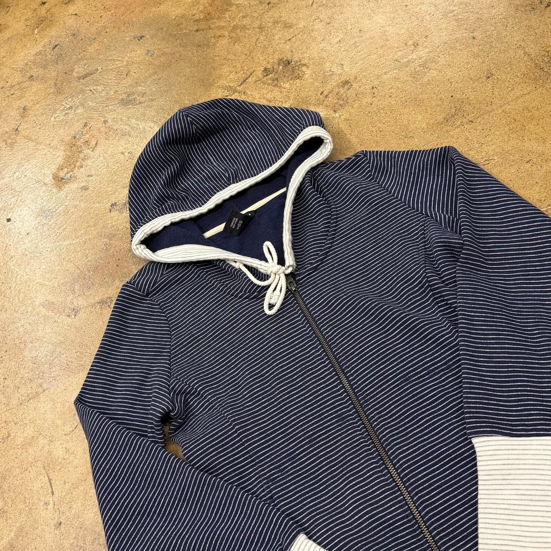 오클리 스트라이프 줄무늬 네이비 후드 집업  상품이미지1