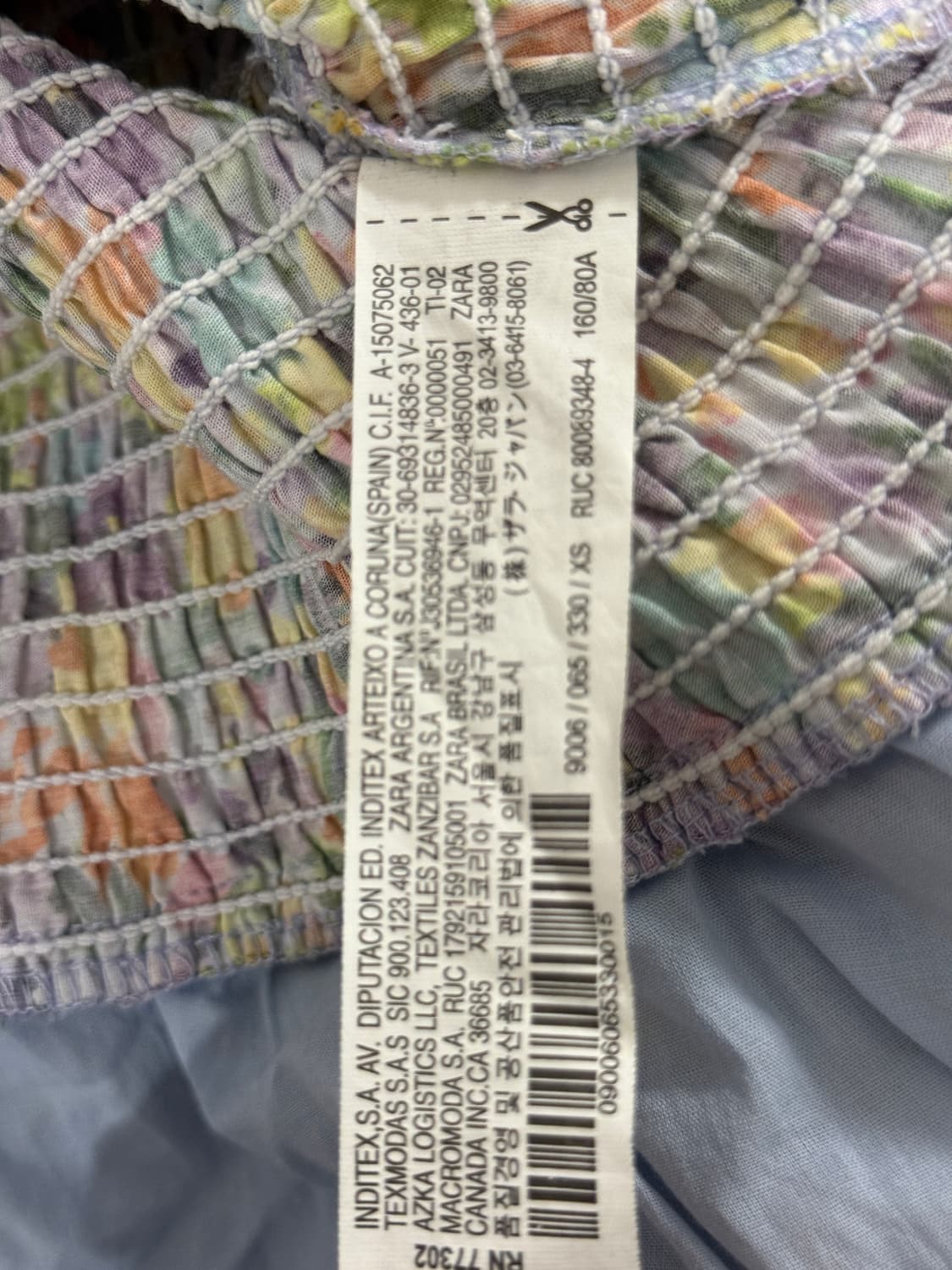 (1회착용) 자라 플로럴 퍼프 소매 셔링 미니 원피스 XS 상품이미지8