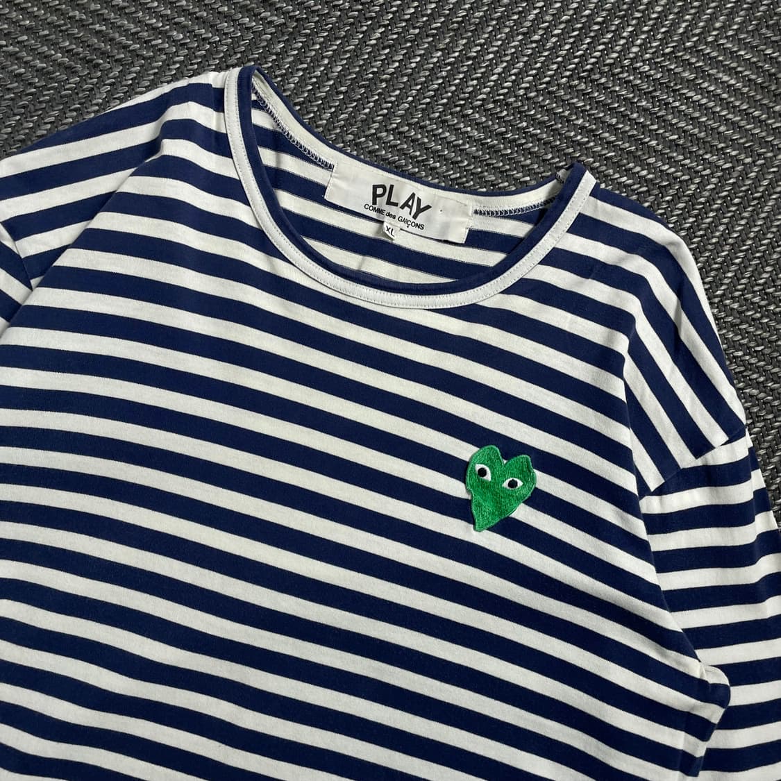 꼼데가르송 스트라이프 그린 와펜 긴팔 티셔츠o 4592 상품이미지4