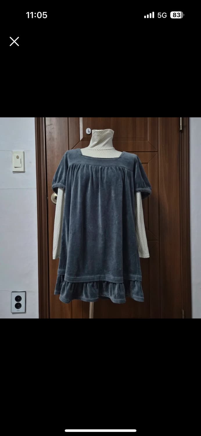 벨벳 레이어드 원피스+땡땡이 목폴라티 상품이미지1