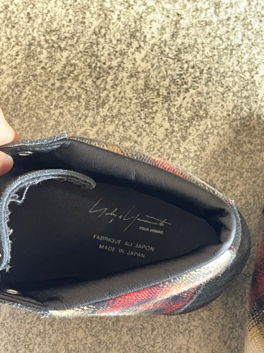 요지 야마모토 체크 스니커즈 상품이미지2