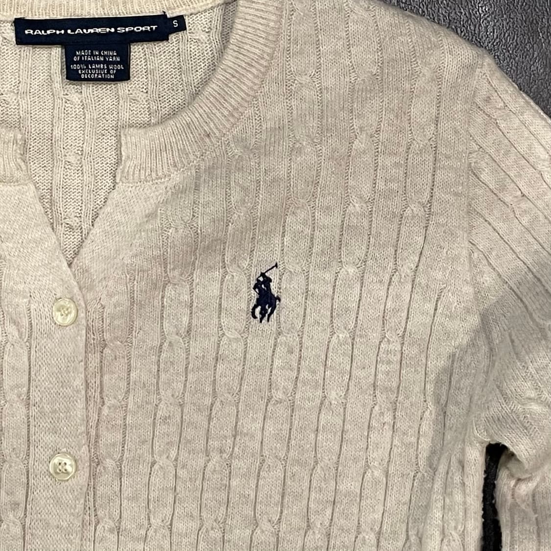 [IM] polo 폴로랄프로렌 꽈배기 크림 가디건 니트 상품이미지3