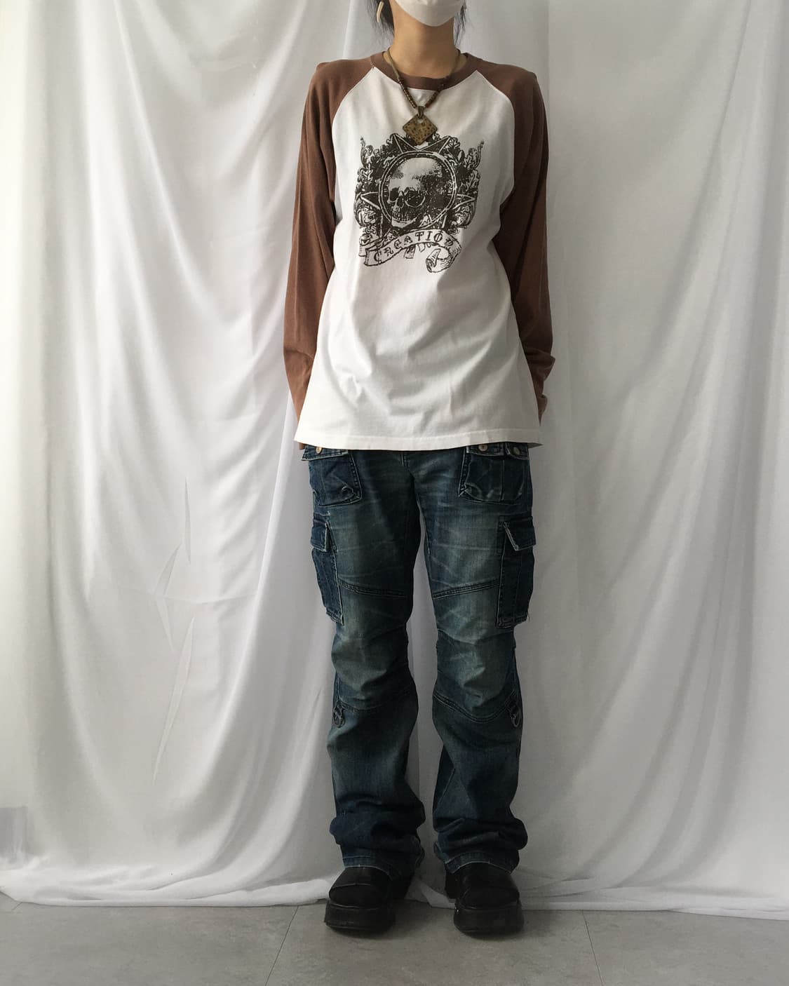 Skull printing raglan sleeve 상품이미지5