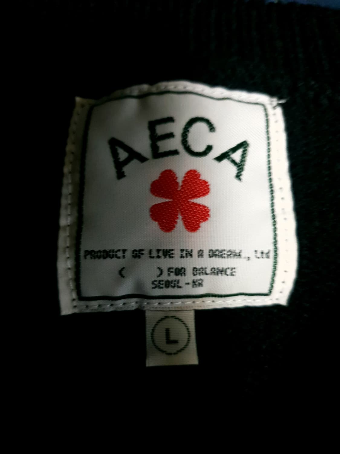 에이카화이트 빅로고 풀오버 니트 블랙 (L) 상품이미지4