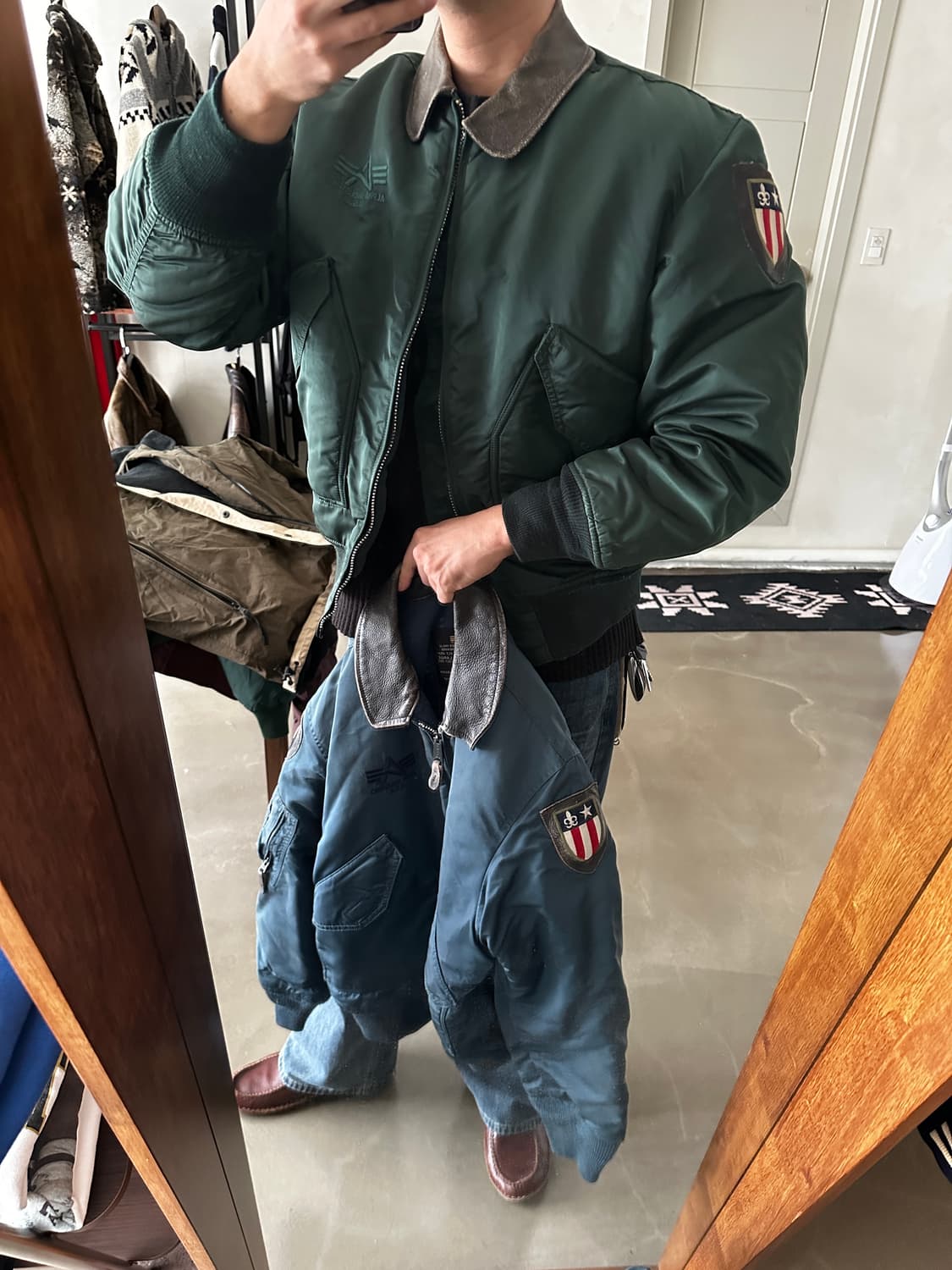 알파인더스트리 cwu 패치 플라이트 자켓 그린 상품이미지4