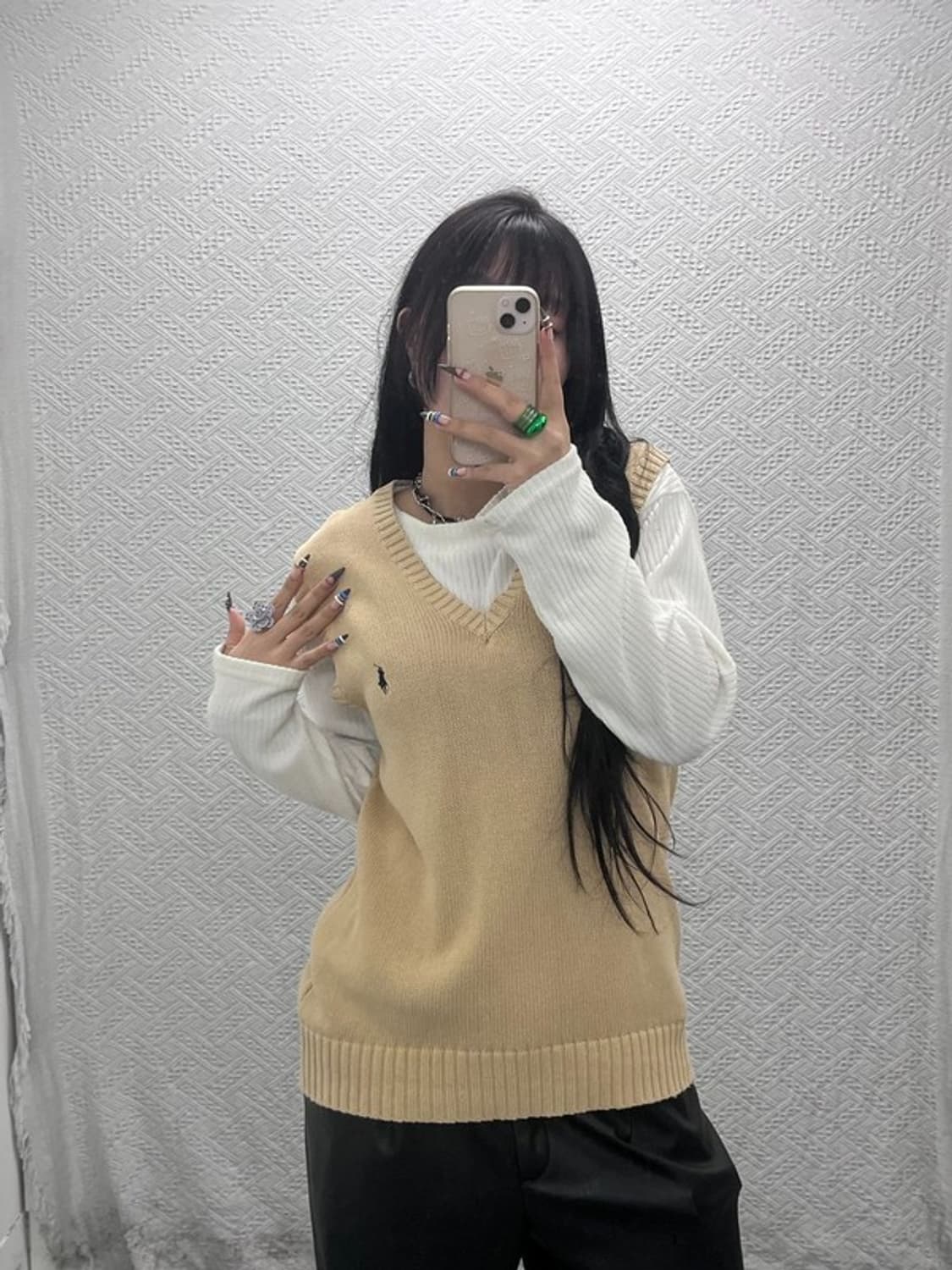 폴로 랄프로렌 빈티지 모던 캐주얼 브이넥 니트 조끼 90 C07959 상품이미지2