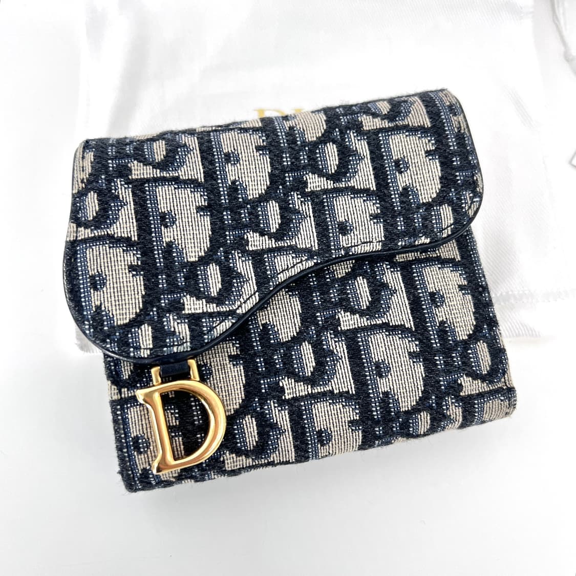 디올 새들 로터스 오블리크 자카드 반지갑 (S5652CTZQ) 상품이미지3