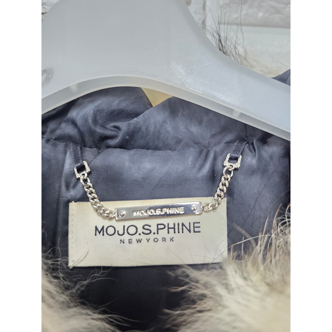 택포// 모조에스핀 블랙 퍼 후드 롱 패딩 조끼 M 상품이미지2