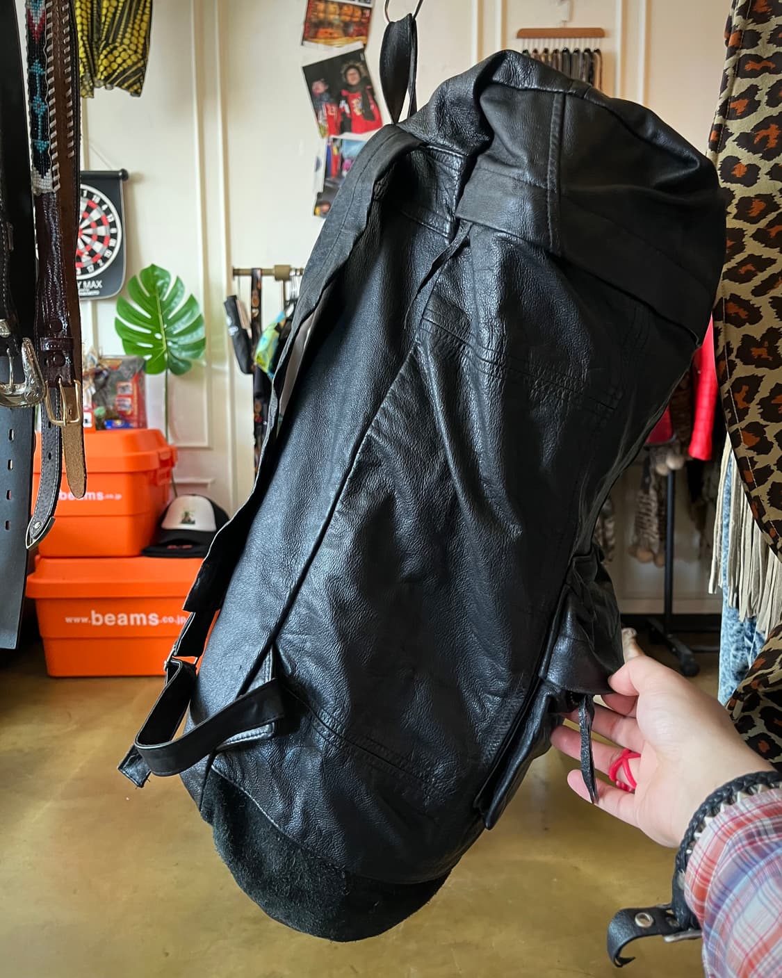 Vintage Real Leather Military Backpack 상품이미지7