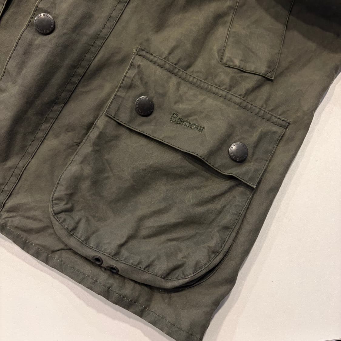 [32] 바버 비데일 왁스 자켓 올리브 빈티지 D624 상품이미지7