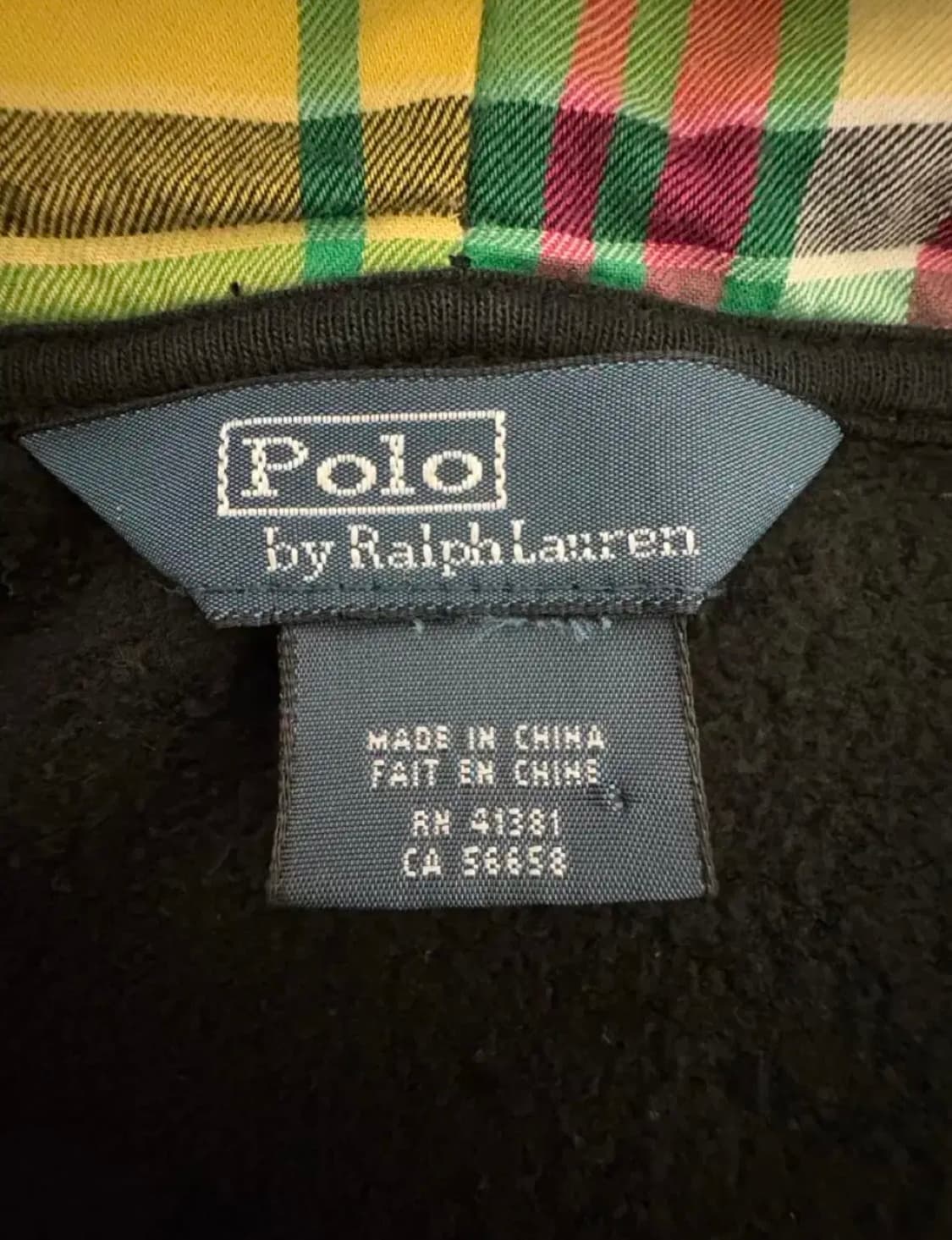 !유일매물! 폴로 랄프로렌 빅포니 체크 후드집업 블랙 상품이미지5