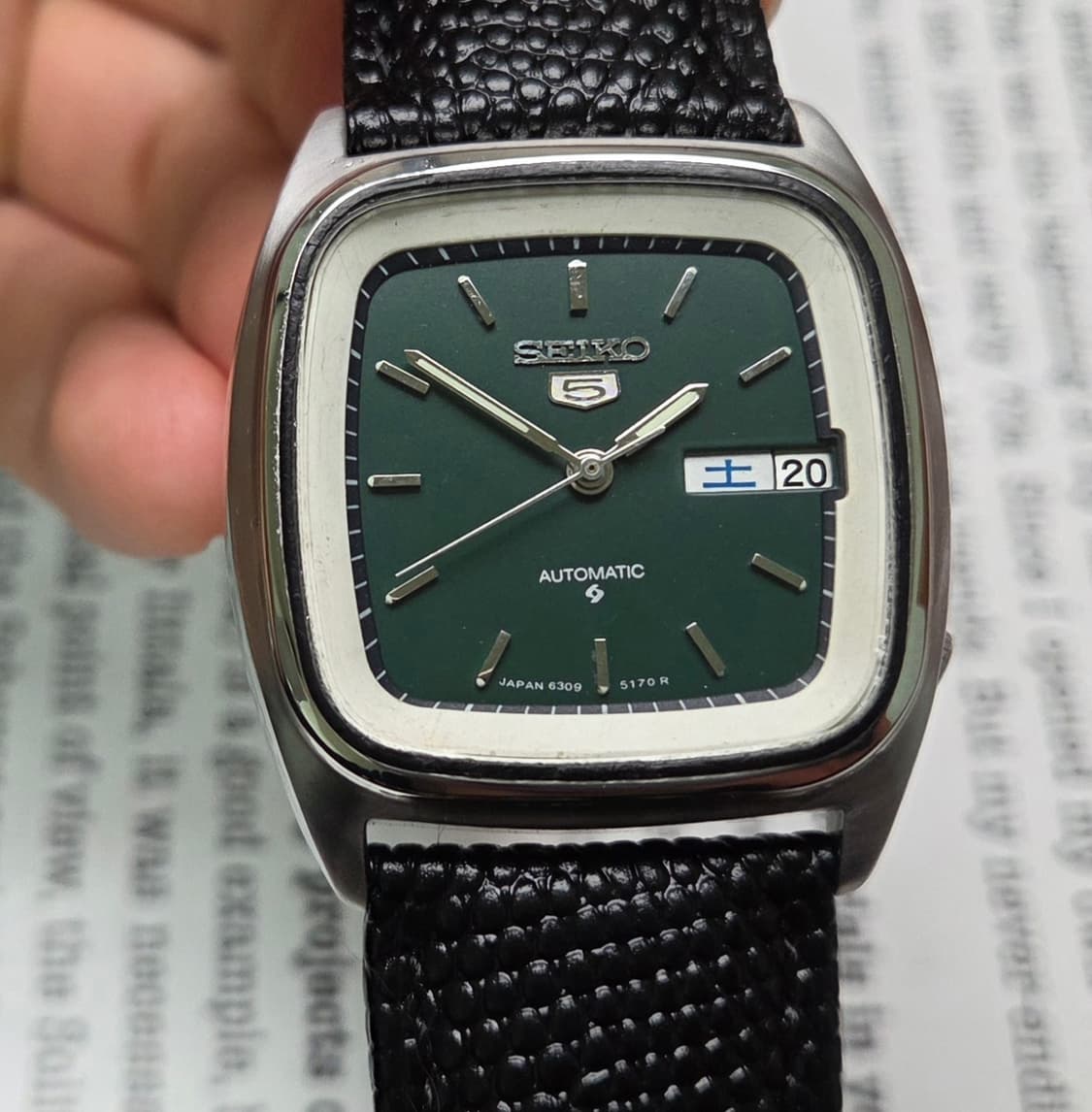 빈티지 세이코 6309 사각탱크형 국방그린 한자 데이데이트  상품이미지1