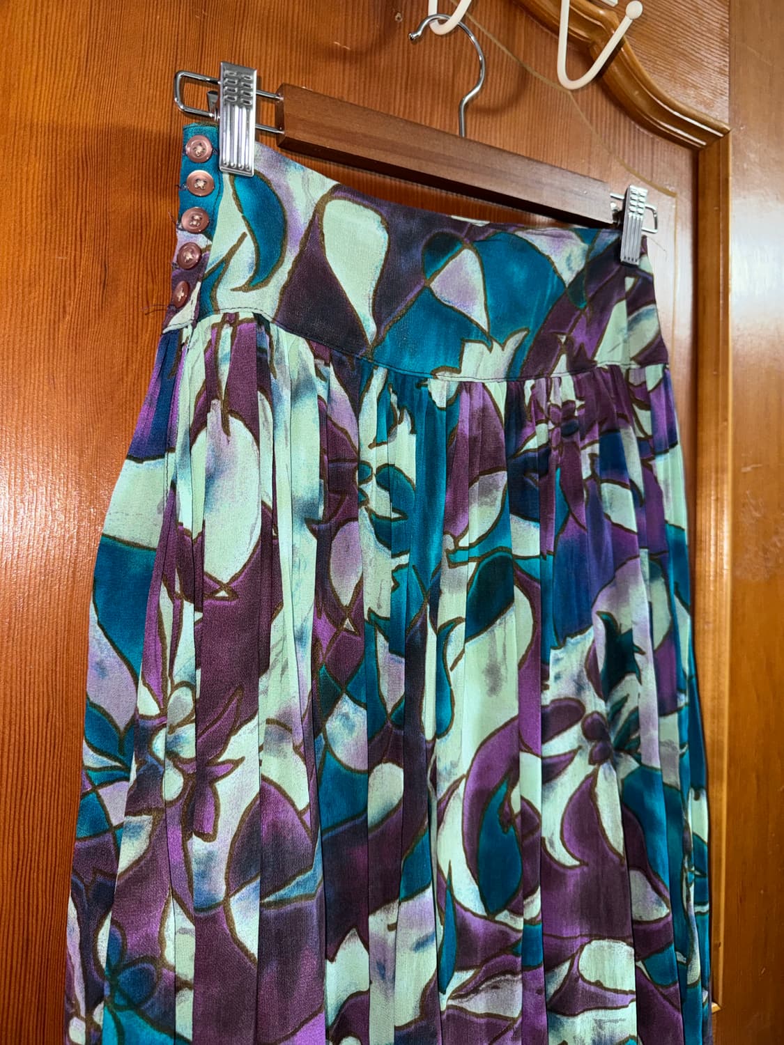 수채화 플라워 쉬폰 롱 스커트 상품이미지2