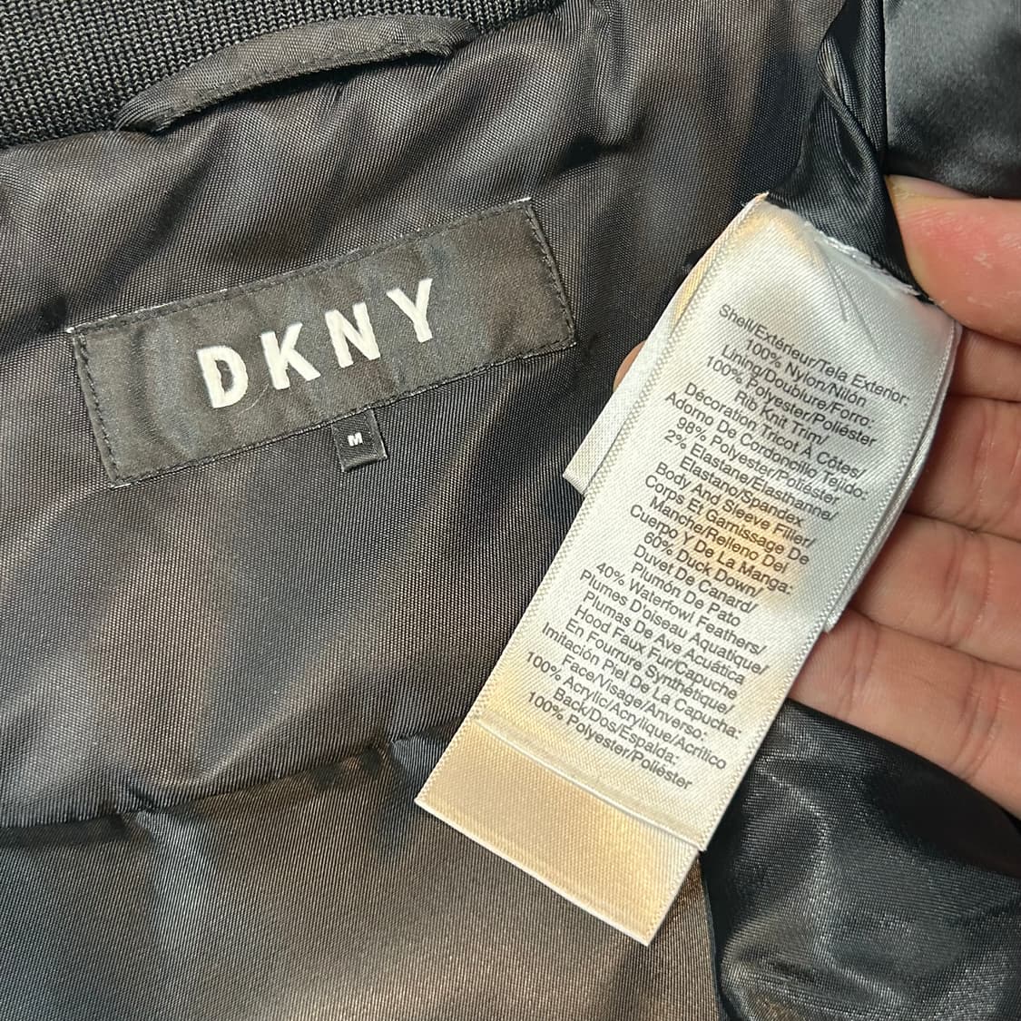 M) DKNY N2B 덕다운 패딩 봄버 자켓 블랙 상품이미지8