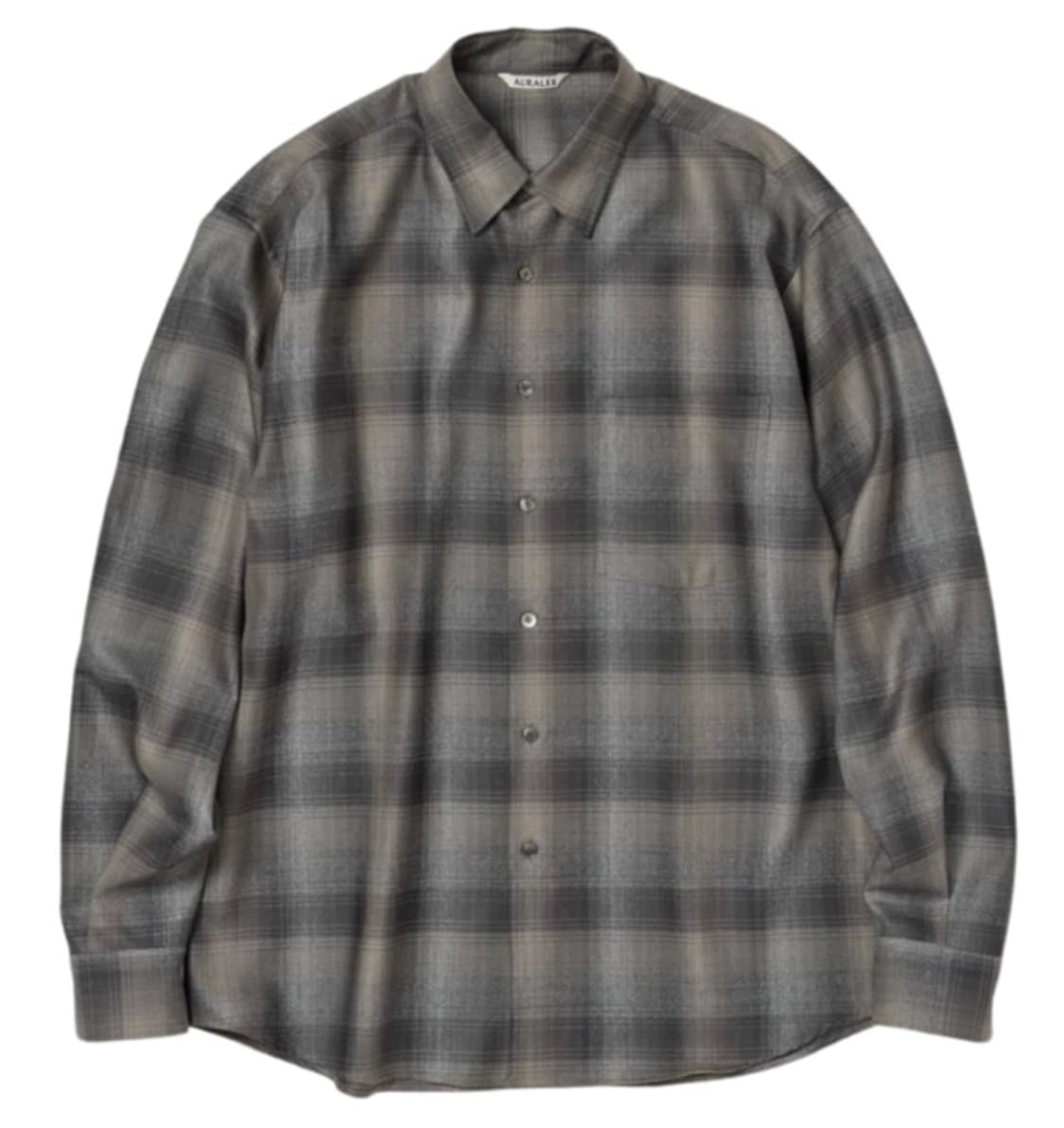 [5] 오라리 슈퍼 라이트 울 체크 셔츠 차콜그레이 24AW 상품이미지1