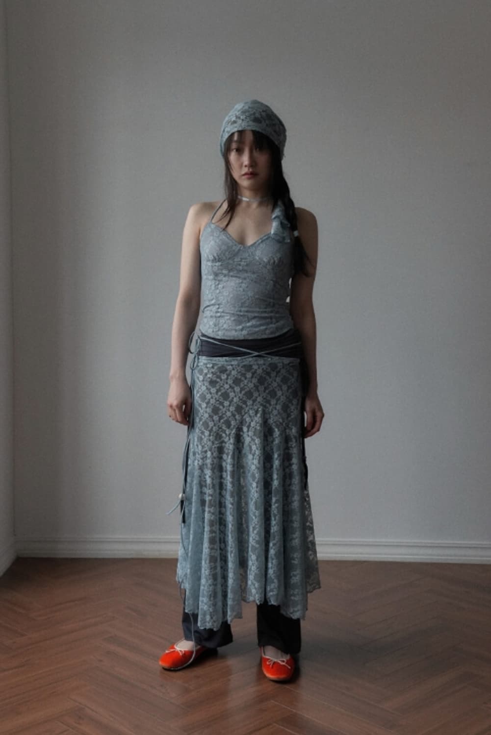 MINJIENA lace skirt bluegrey 상품이미지3