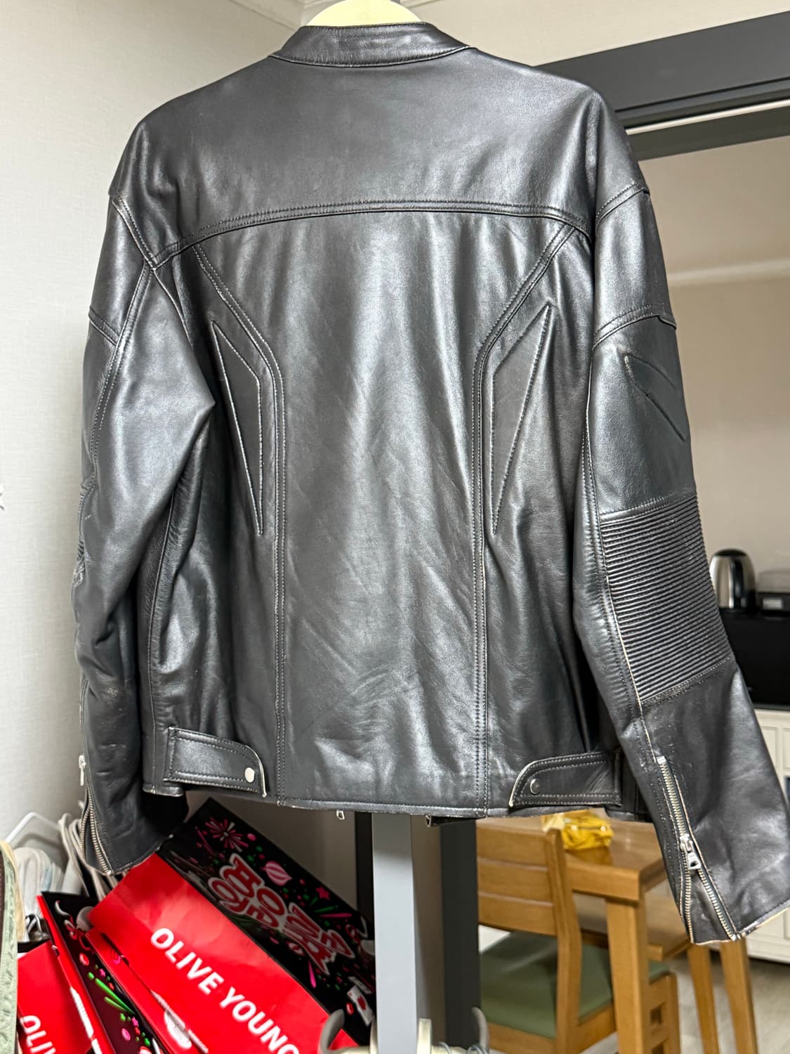 인사일런스 바이커 가죽 자켓 insilence leather jacket 상품이미지2