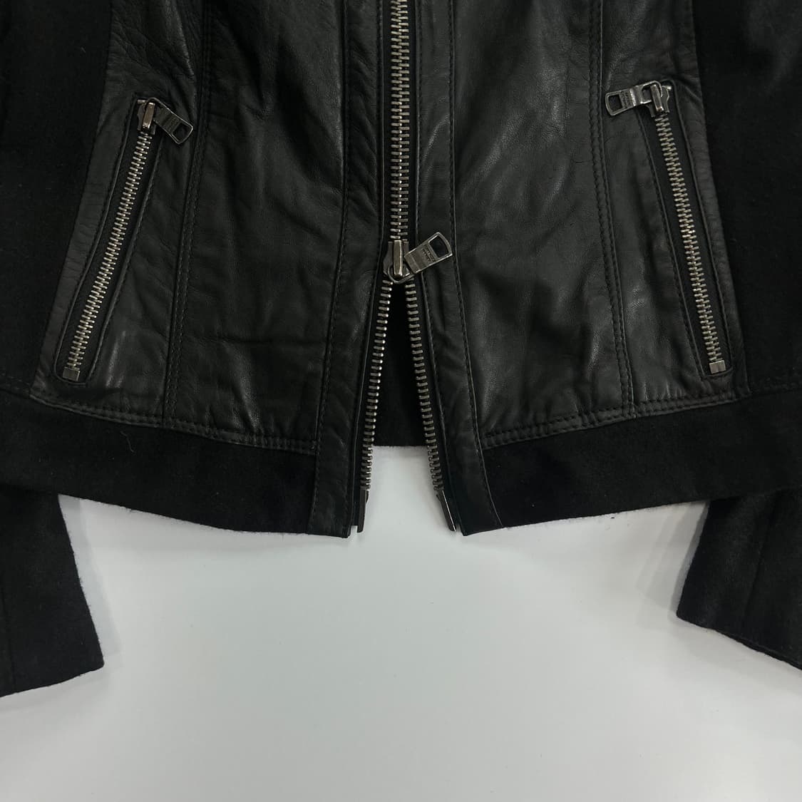 Armani 아르마니 블랙 레더 퍼 무스탕 상품이미지5