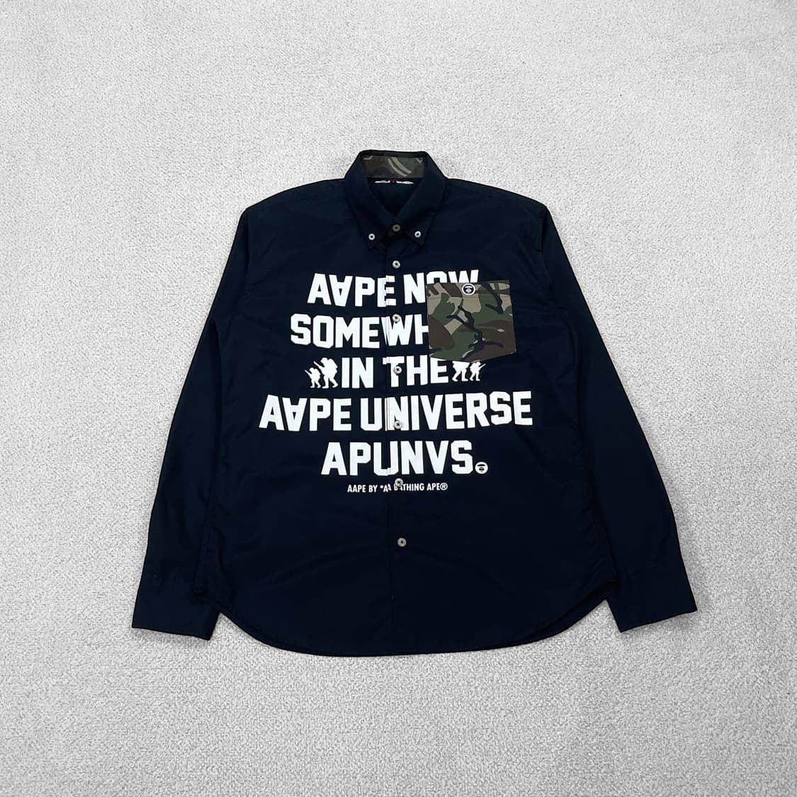 에이프 Aape 카모 포켓 셔츠 블랙 상품이미지1