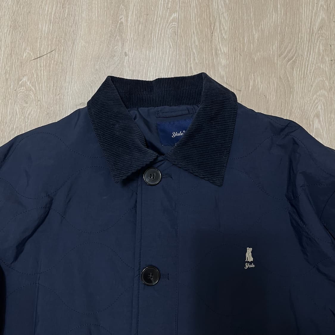 예일 로고 자수 코듀로이 카라 퀄팅자켓 [네이비] L/100 상품이미지2