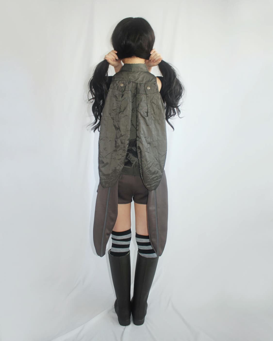 Brown-Khaki panel line B-ear shorts 상품이미지9