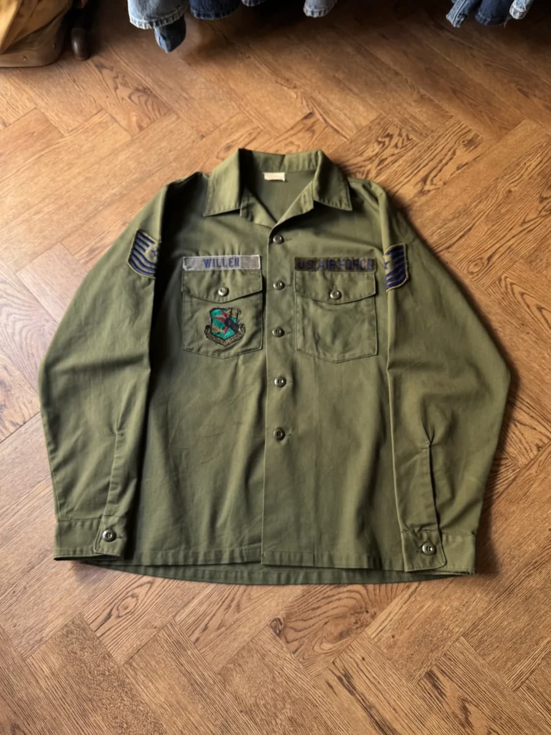 [L]70s 오리지널 U.S AIR FORCE OG-507 밀리터리 셔츠 상품이미지1