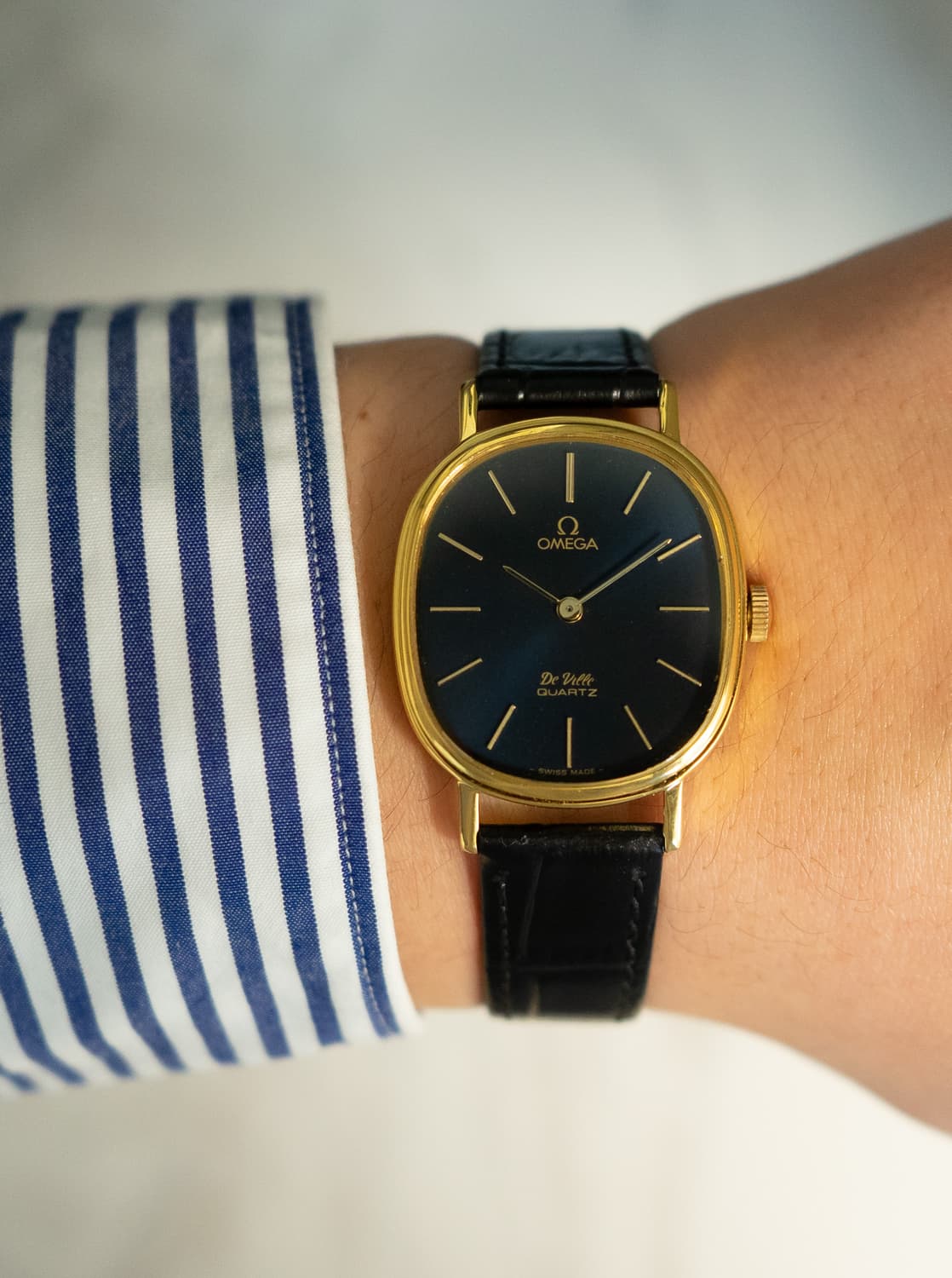 오메가 엘립스 네이비 빈티지 쿼츠 시계 상품이미지1