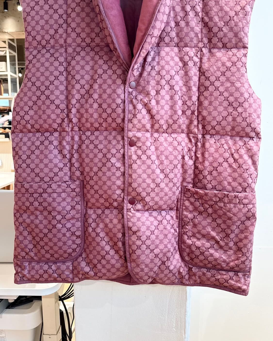 셀린느 핑크 트리오페 마카담 다운 베스트 자켓  상품이미지6