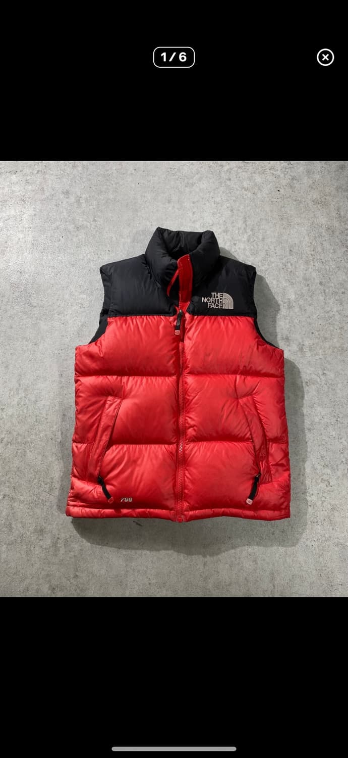 노스페이스 패딩조끼 레드 S 상품이미지1