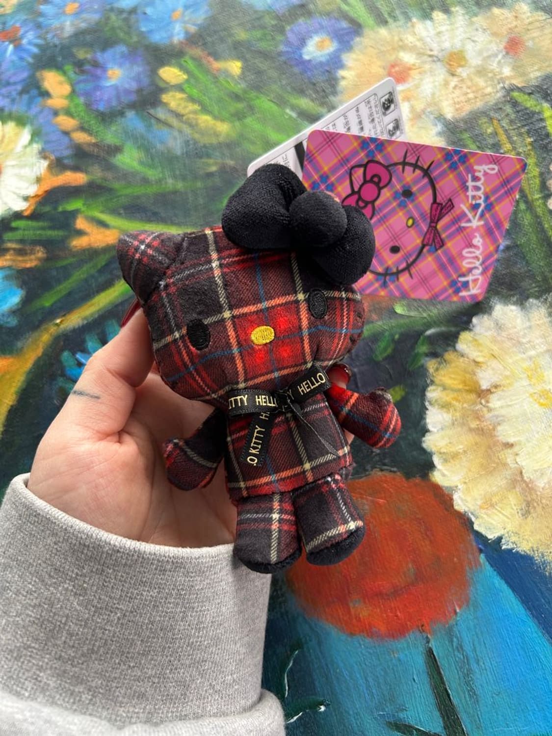 HELLO KITTY KEYRING 헬로 키티 체크무늬 키링 상품이미지1