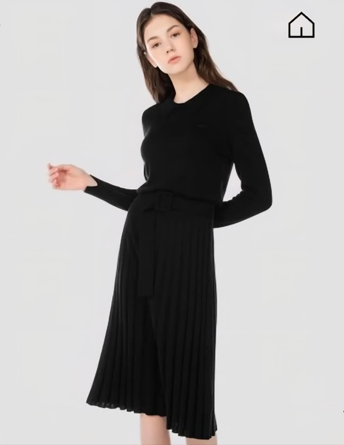 라코스테 울니트 벨티드 플리츠 원피스 55사이즈 상품이미지1