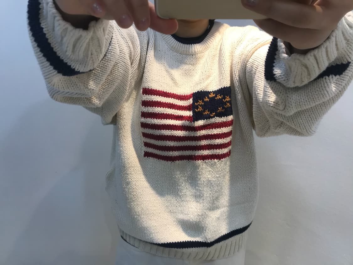 아이보리 성조기 니트 상품이미지3