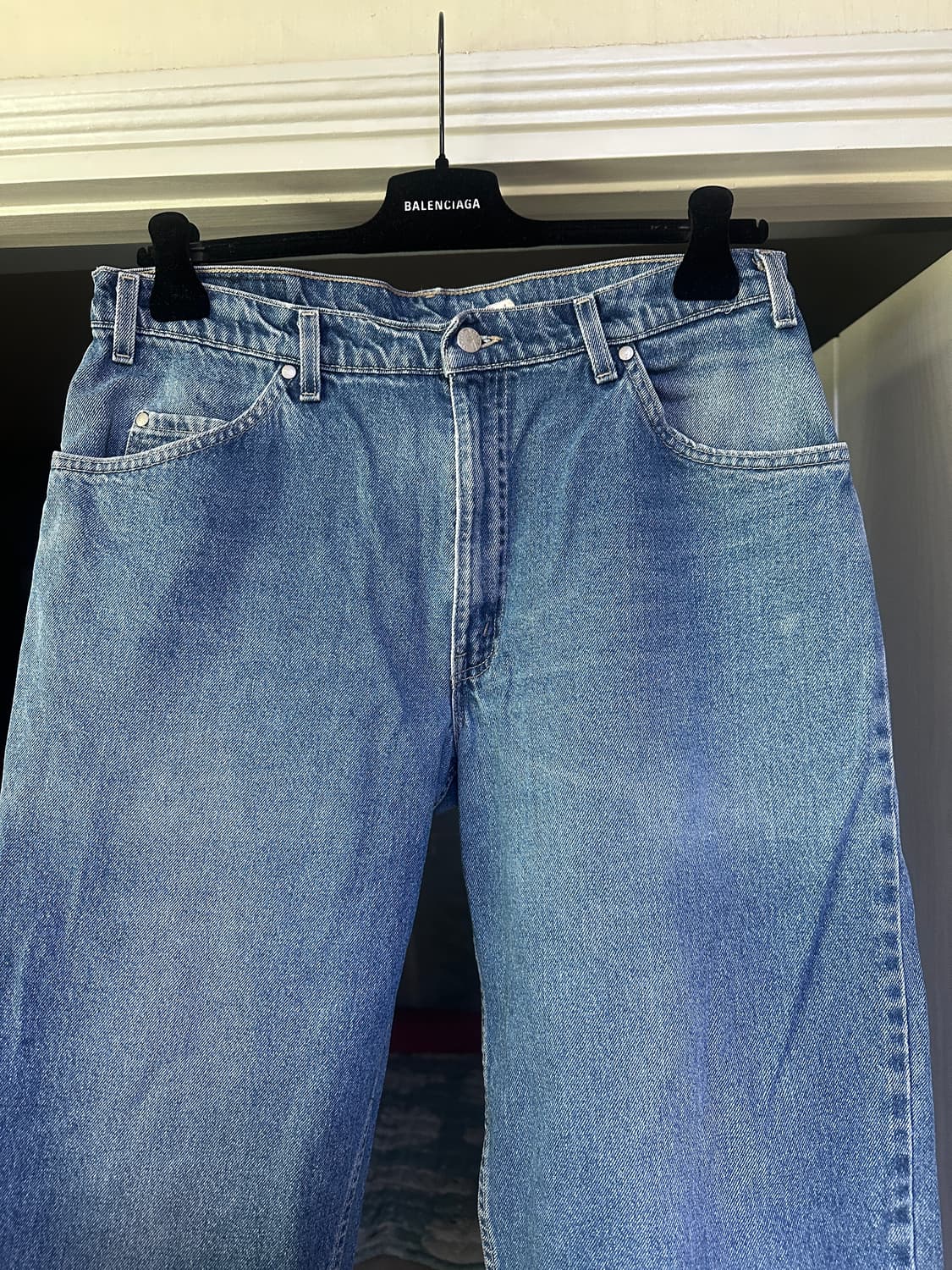 [36X32] 90s 빈티지 리바이스 L2 배기 데님 팬츠 중청 상품이미지2