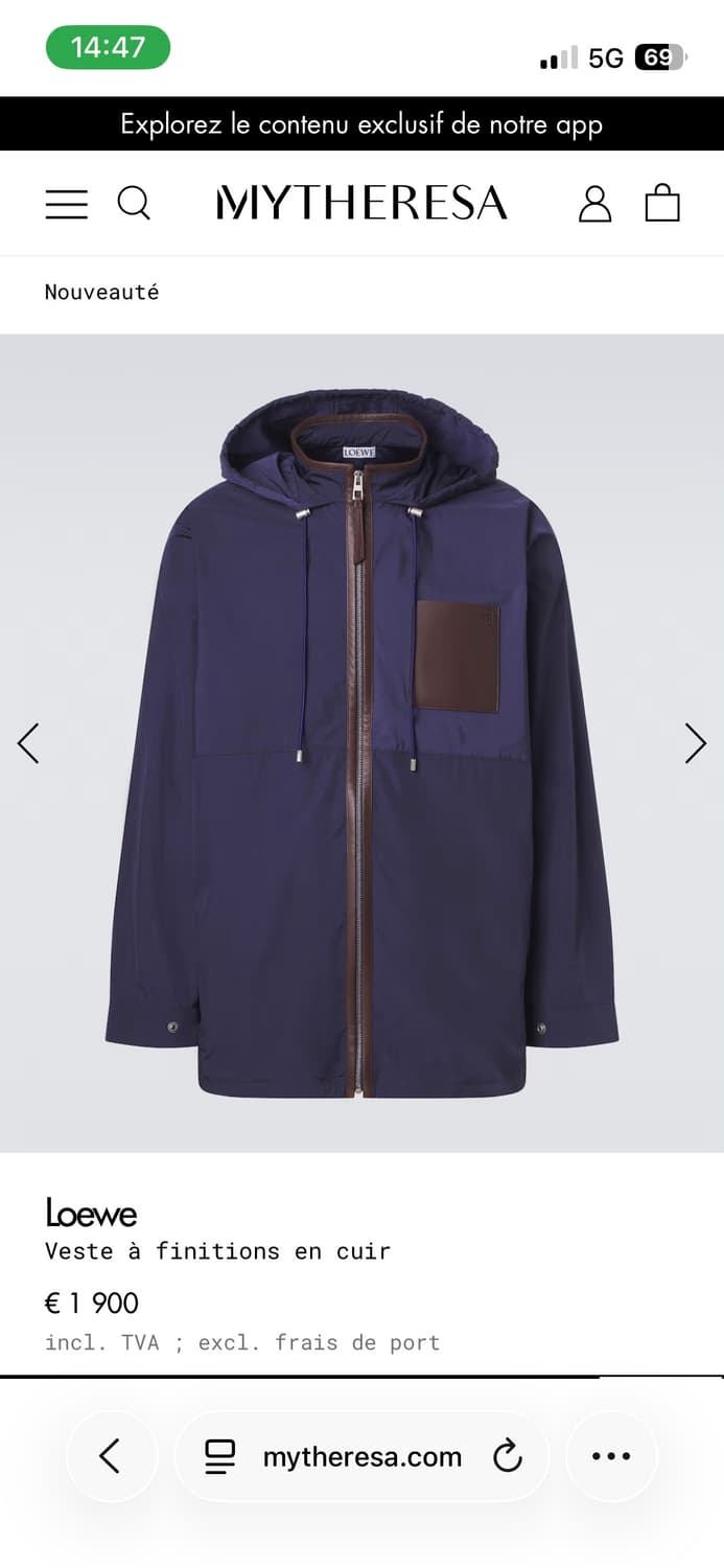 로에베 loewe 나일론 레더 자켓 상품이미지2