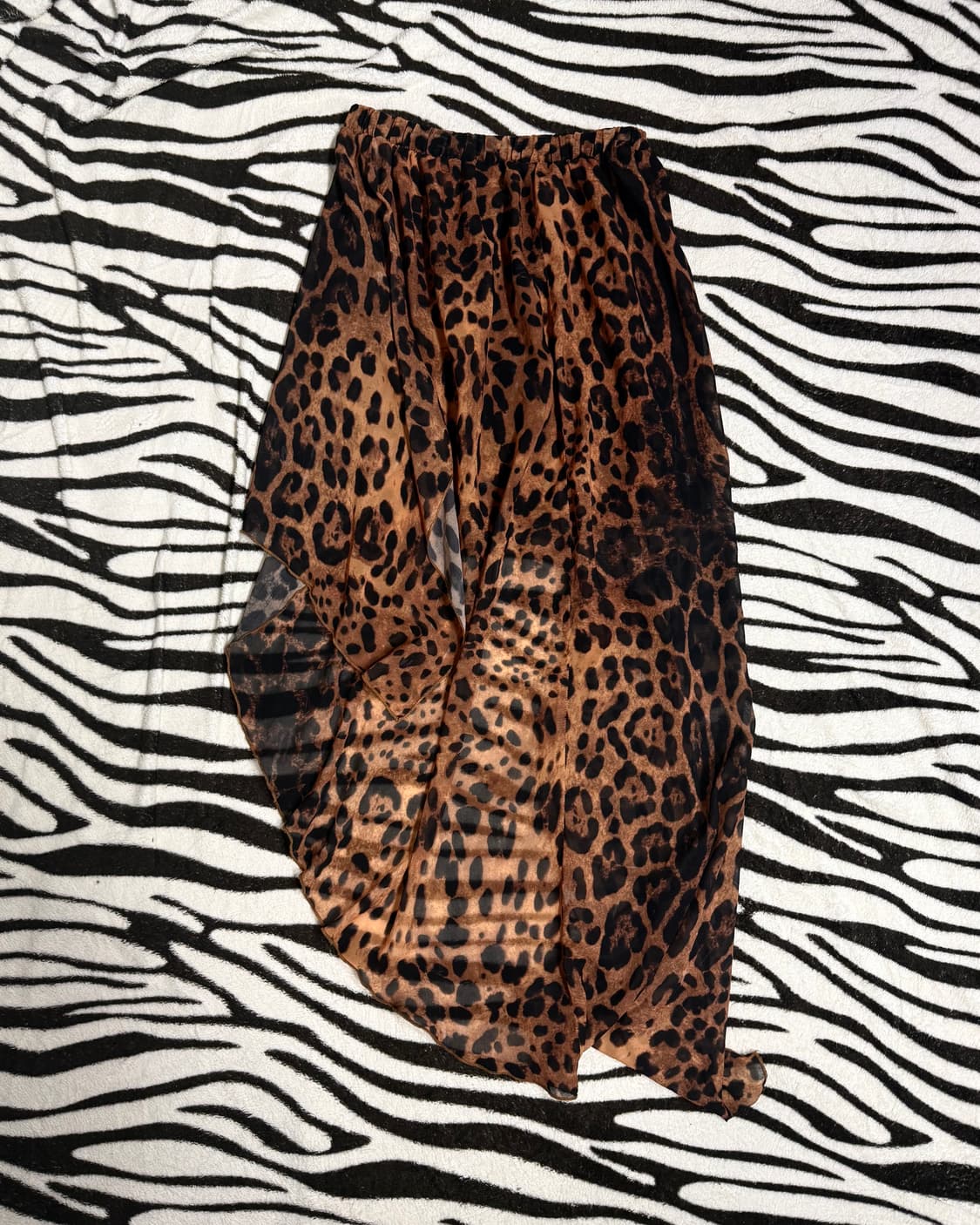 unif gal leopard unbalanced skirt 상품이미지4