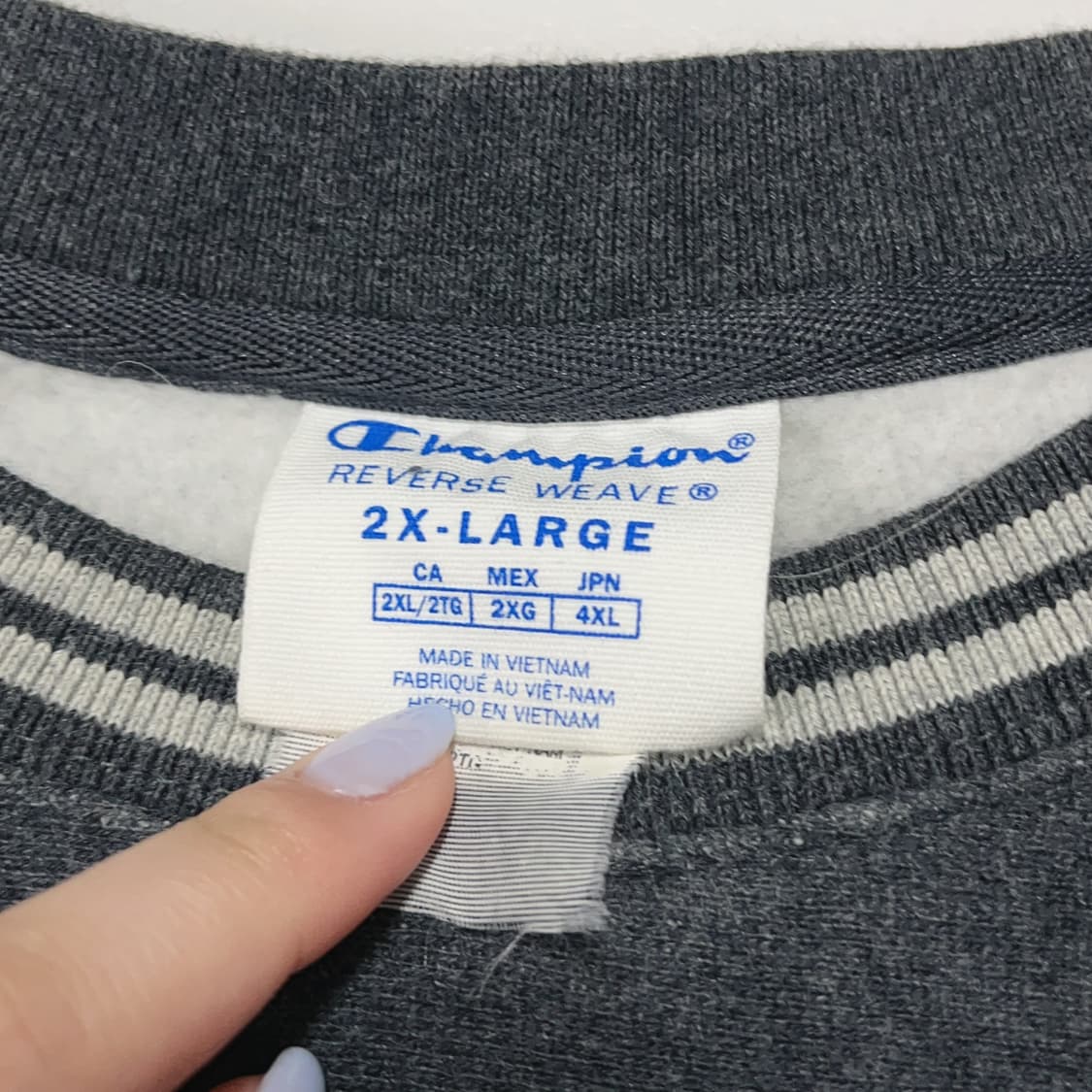 [정품] 챔피온 챠콜그레이 기모 맨투맨 [ 2XL ] 상품이미지4