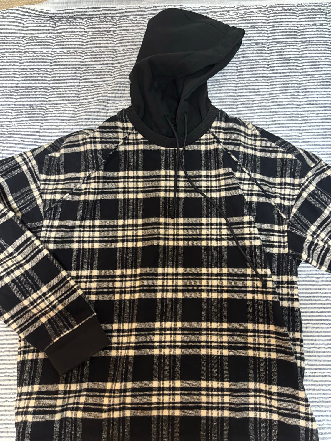 준지 체크 오버핏 후드 상품이미지3