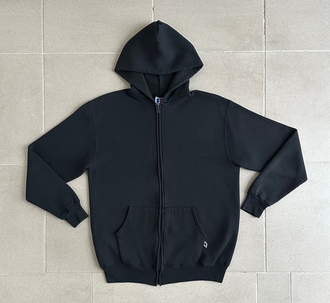 90s 빈티지 러셀 후드집업 블랙 XL USA 상품이미지1