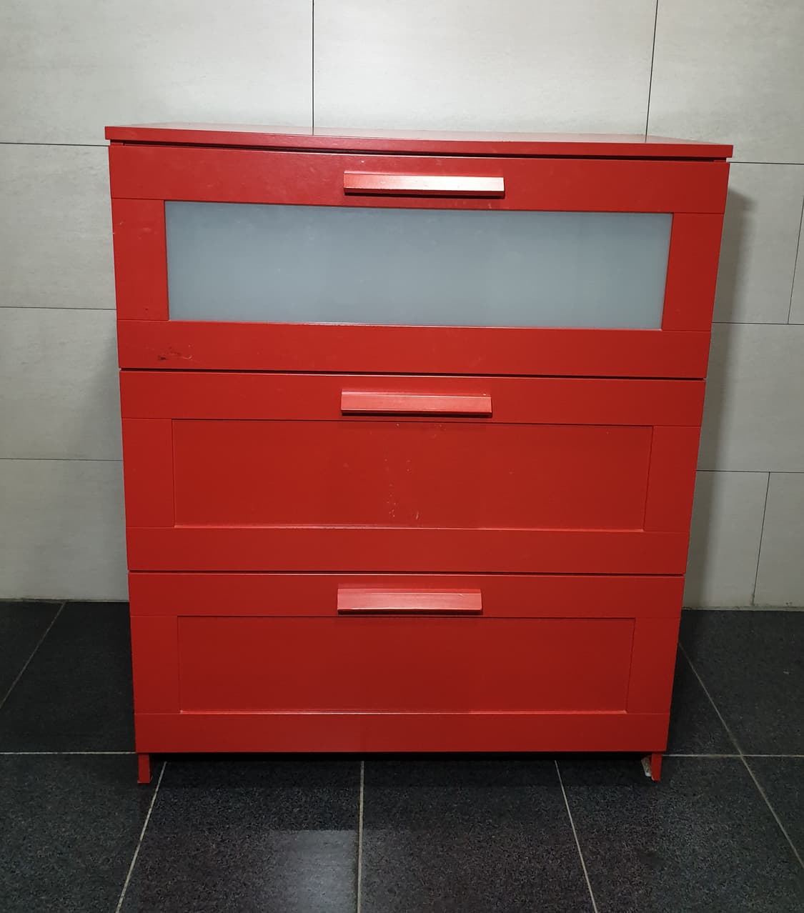 이케아 IKEA 브림네스 3단 목재 서랍장(레드) 상품이미지5