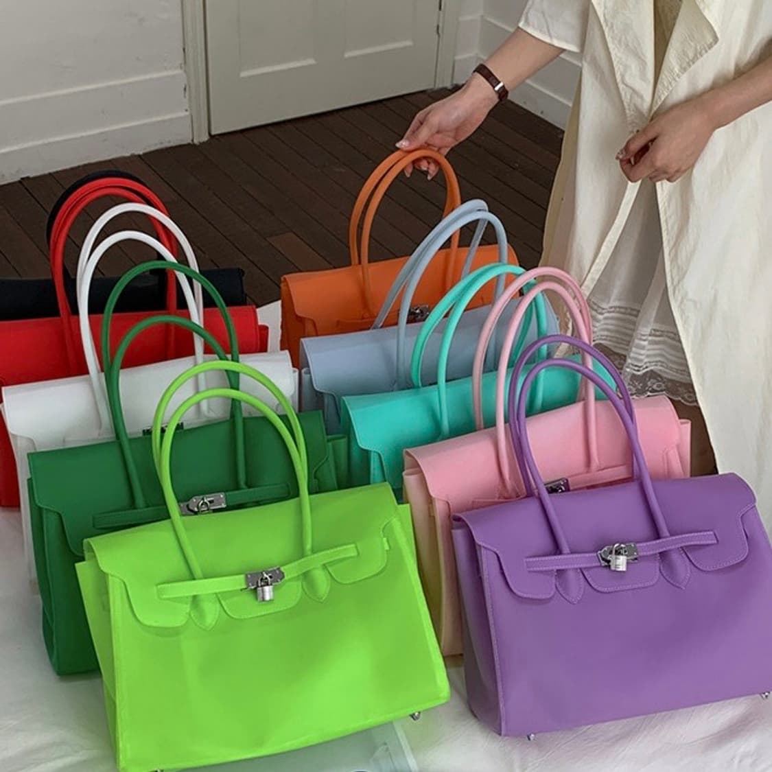 최저가🎀 키키 젤리 버킨백 불투명 디자인 y2k 상품이미지1