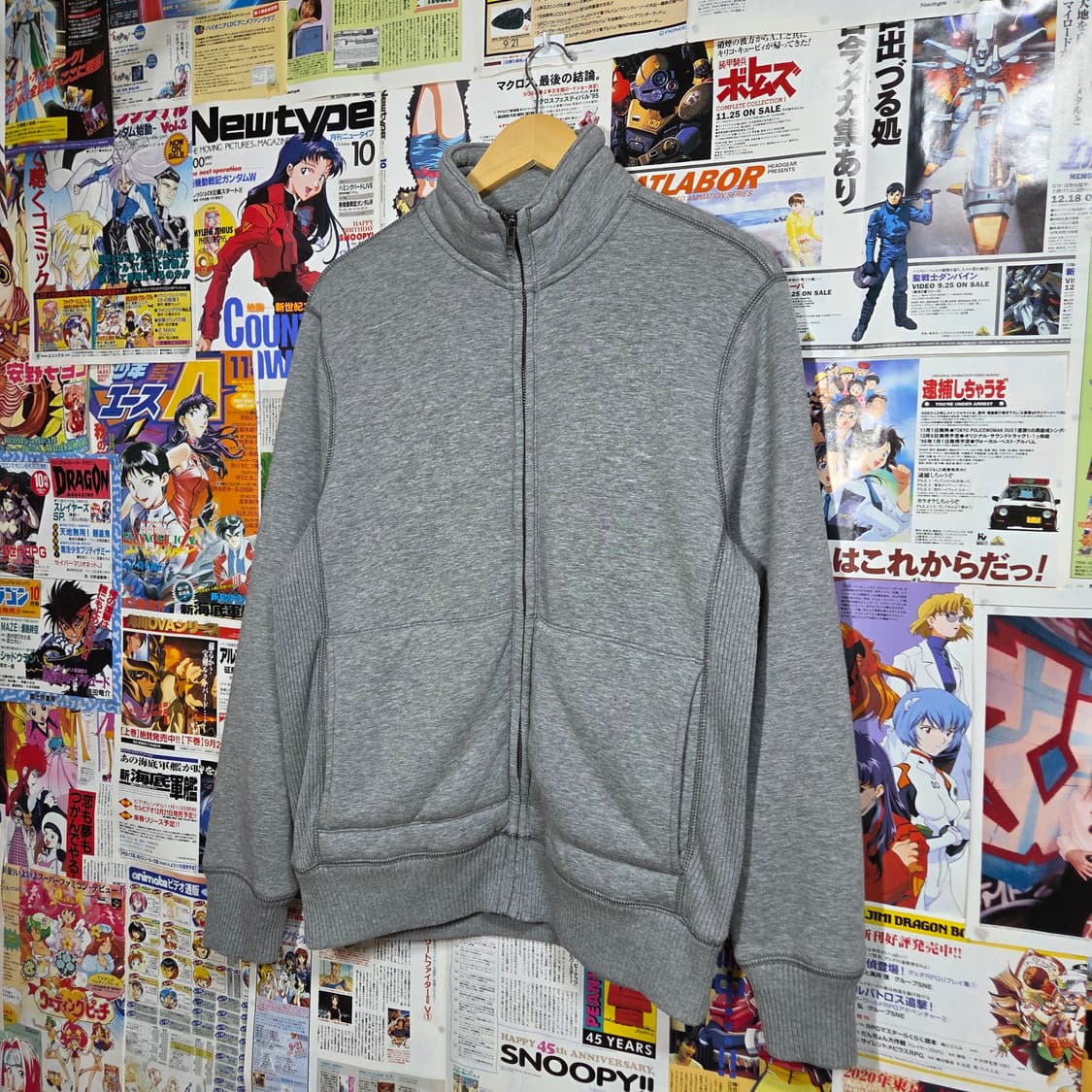 갭 그레이 사이드 골지 기모 코튼 집업 상품이미지2